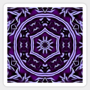 intricate lilac pink and vivid purple hexagonal floral fantasy Sticker